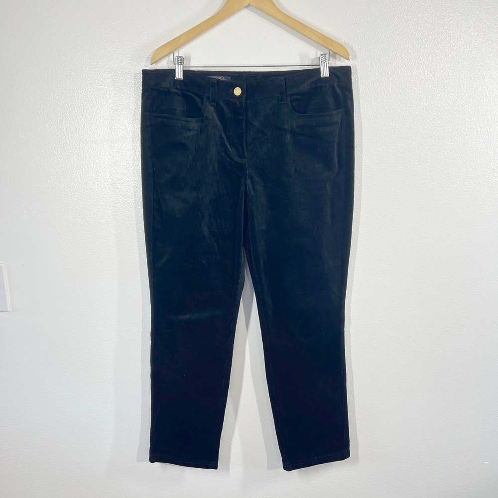 Brooks‎ Brothers Women's Navy Blue Velveteen Fine-Wale Stretch Corduroy Pants 14